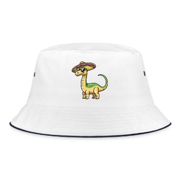 Dinosaur brontosaurus sombrero - Bucket Hat - white/navy - Front
