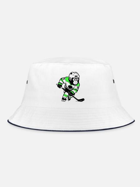 ijshockey gorilla - Bucket Hat - white/navy - Front
