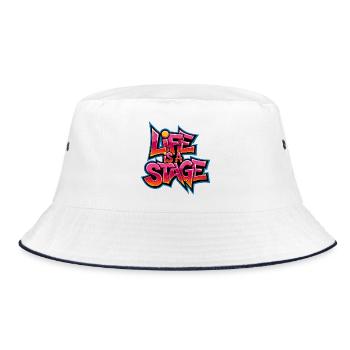 Life is a Stage Graffiti - Bucket Hat - white/navy - Front