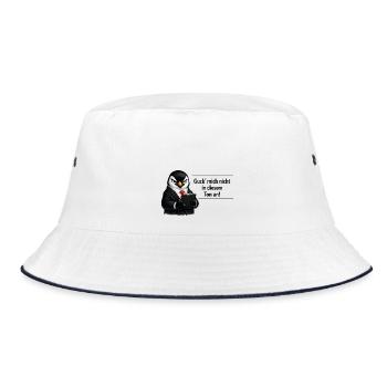 Guck mich nicht in diesem Ton an Pinguin - Bucket Hat - Weiß/Navy - Vorne