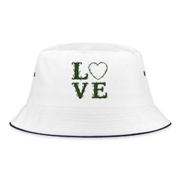 Love Nature - Typographie Végétale et Coeur - Bob - blanc/marine - Devant