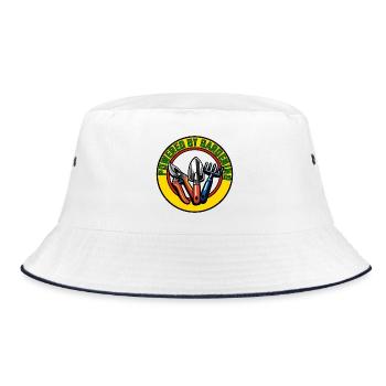Gärtnern, Kreislogo mit Werkzeugen - Bucket Hat - Weiß/Navy - Vorne
