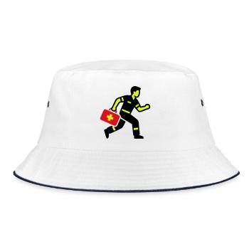 Sanitäter Notarzt Notfallkoffer - Bucket Hat - Weiß/Navy - Vorne