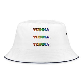 Vienna Rainbow Repeats - Bucket Hat - white/navy - Front