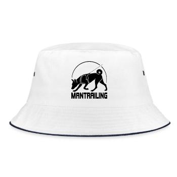 Basenji Mantrailing Hundesport Hunde Wilsigns - Bucket Hat - Weiß/Navy - Vorne