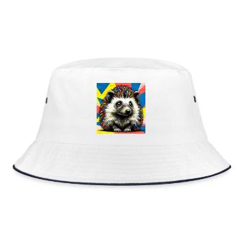 Igel - Bucket Hat - Weiß/Navy - Vorne
