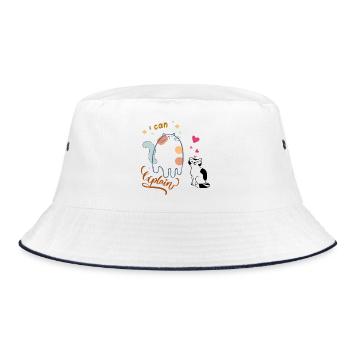 Ich kann erklären  - Bucket Hat - Weiß/Navy - Vorne