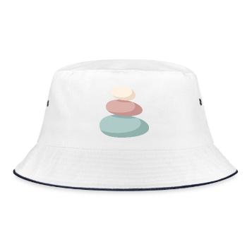 Pastel Stone Stack - Bucket Hat - white/navy - Front