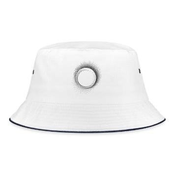 Halo Dot Ring Pattern - Bucket Hat - white/navy - Front