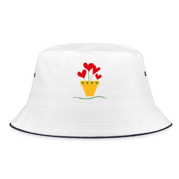Love pot - Bucket Hat - white/navy - Front