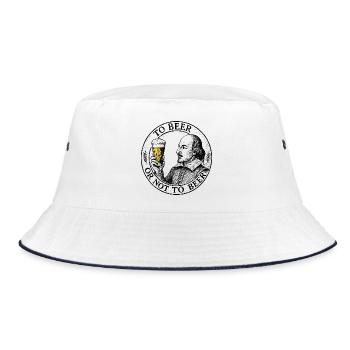 Bier oder nicht Bier - Bucket Hat - Weiß/Navy - Vorne