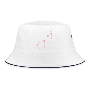 Scorpio Star Constellation Zodiac Sign Pastel Pink - Bucket Hat - white/navy - Front