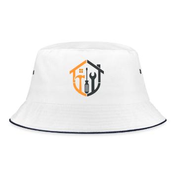 Caretaker Coat of Arms – Craftsman Logo - Bucket Hat - white/navy - Front