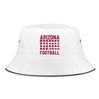 Arizona Football Design – Helme und Bälle - Bucket Hat - Weiß/Navy - Vorne