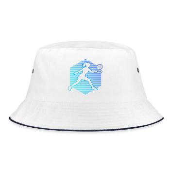 Padel Zubehör Geschenk für Padel für Anfänger Fans - Bucket Hat - Weiß/Navy - Vorne