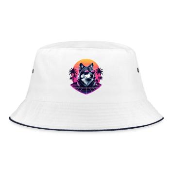 Husky Vapo Neon Sunset - Bucket Hat - white/navy - Front