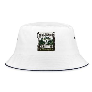 Trailrunning Natur's Laufband-Schild - Bucket Hat - Weiß/Navy - Vorne