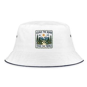 Leave the Road Take the Trails Floral - Bucket Hat - white/navy - Front