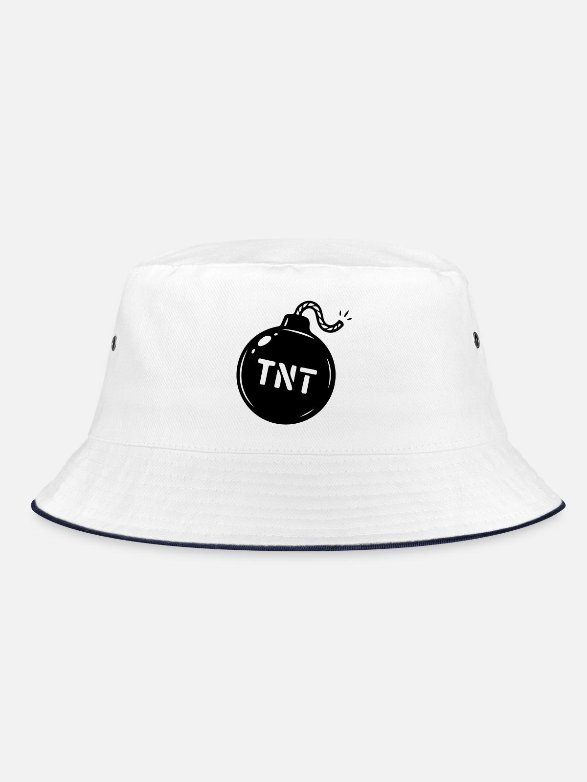 Bomb TNT Symbol - Bucket Hat - white/navy - Front
