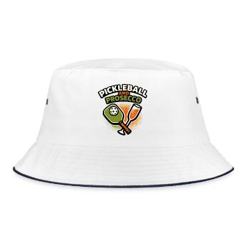 Pickleball and Prosecco Fusion - Bucket Hat - white/navy - Front