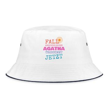 Fall Abgeschlossen – Agatha Übernimmt - Bucket Hat - Weiß/Navy - Vorne