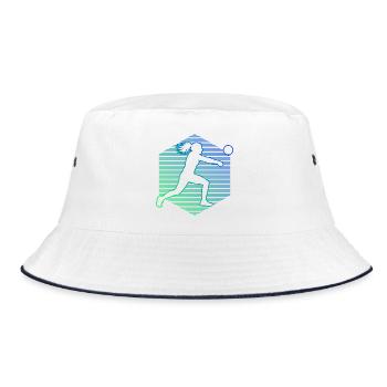 Die Ballsportlerinnen und Fistball passen zusammen - Bucket Hat - Weiß/Navy - Vorne