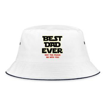 Best Dad Ever Neon Outline - Bucket Hat - white/navy - Front