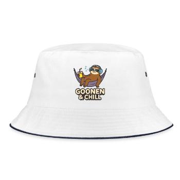 Goonen & Chill Sloth Lounge - Bucket Hat - Weiß/Navy - Vorne