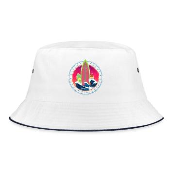 Design vintage de vagues de surf Surfing Sunset - Bob - blanc/marine - Devant