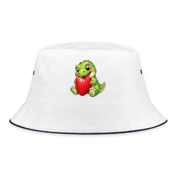 Dino T-Rex avec dessin animé d’été à la fraise - Bob - blanc/marine - Devant