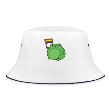 Pride Month LGBTQ – LGBT-Frosch - Bucket Hat - Weiß/Navy - Vorne