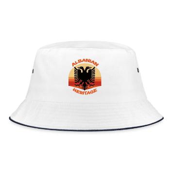 Albanian_Heritage - Bucket Hat - white/navy - Front