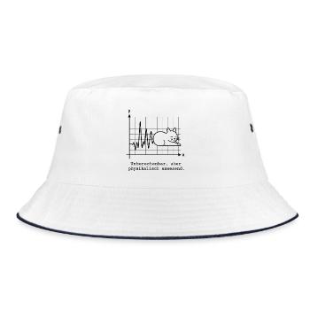 Unberechenbar, aber physikalisch anwesend - Bucket Hat - Weiß/Navy - Vorne