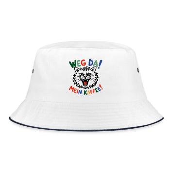 Weg Da Mein Kaffee - Bucket Hat - Weiß/Navy - Vorne
