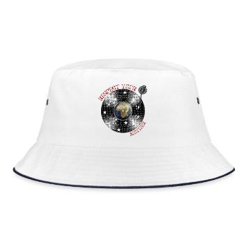 Retro-Vinyl Respektiere deine Mutter Erde Vintage - Bucket Hat - Weiß/Navy - Vorne
