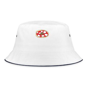 Pizza Basil - Bucket Hat - white/navy - Front