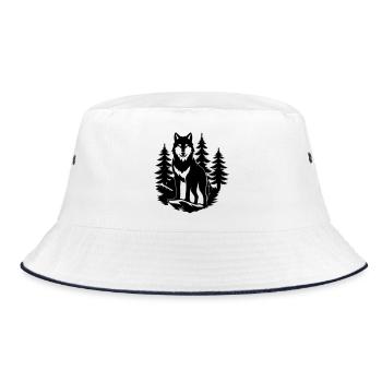 Silhouette de loup dans la forêt - Bob - blanc/marine - Devant