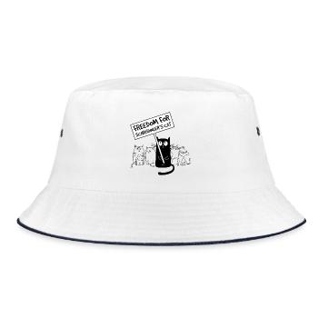 Schrödingers Katze Physik Nerd Geschenk - Bucket Hat - Weiß/Navy - Vorne