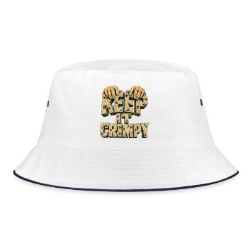 Keep It Crimpy Klettern Boulder Griff Crimp Fels - Bucket Hat - Weiß/Navy - Vorne