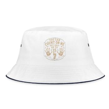 Auf mich ist Verlass, aber nur bis zu einer Beinam - Bucket Hat - Weiß/Navy - Vorne