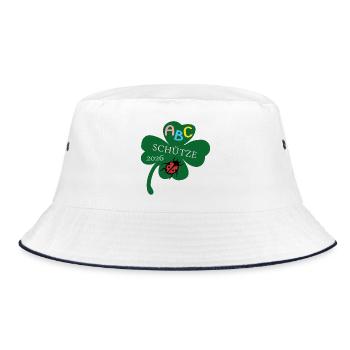 ABC Schütze Glücksklee 2026 - Bucket Hat - Weiß/Navy - Vorne
