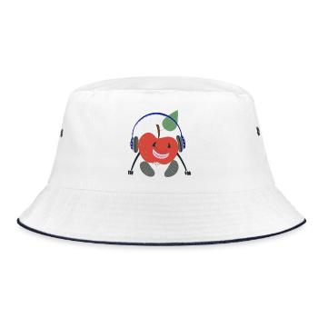Obst Apfel - Bucket Hat - Weiß/Navy - Vorne