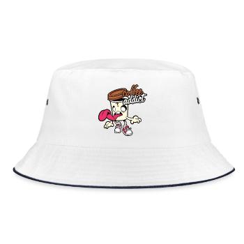 coffee addict - Bucket Hat - white/navy - Front