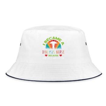Dialyse Krankenschwester - Bucket Hat - Weiß/Navy - Vorne