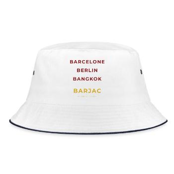 Barjac Lozère - Barcelona - Berlin - Bangkok - Bucket Hat - white/navy - Front