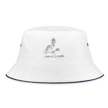 Langsam gehst du Konfuzius-Bierzitat - Bucket Hat - Weiß/Navy - Vorne