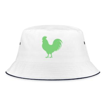 hahn - Bucket Hat - Weiß/Navy - Vorne