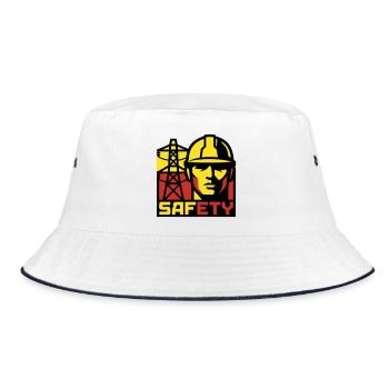 Electrician Power Pole Logo - Bucket Hat - white/navy - Front