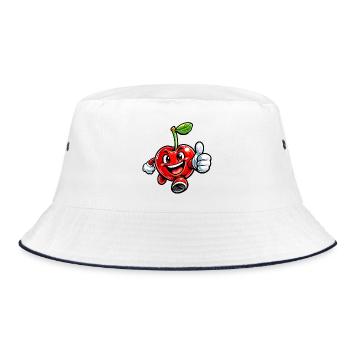 Cherry thumbs up - Bucket Hat - white/navy - Front