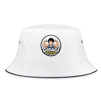GIDAGI Fitness logo prints - Bucket Hat - white/navy - Front